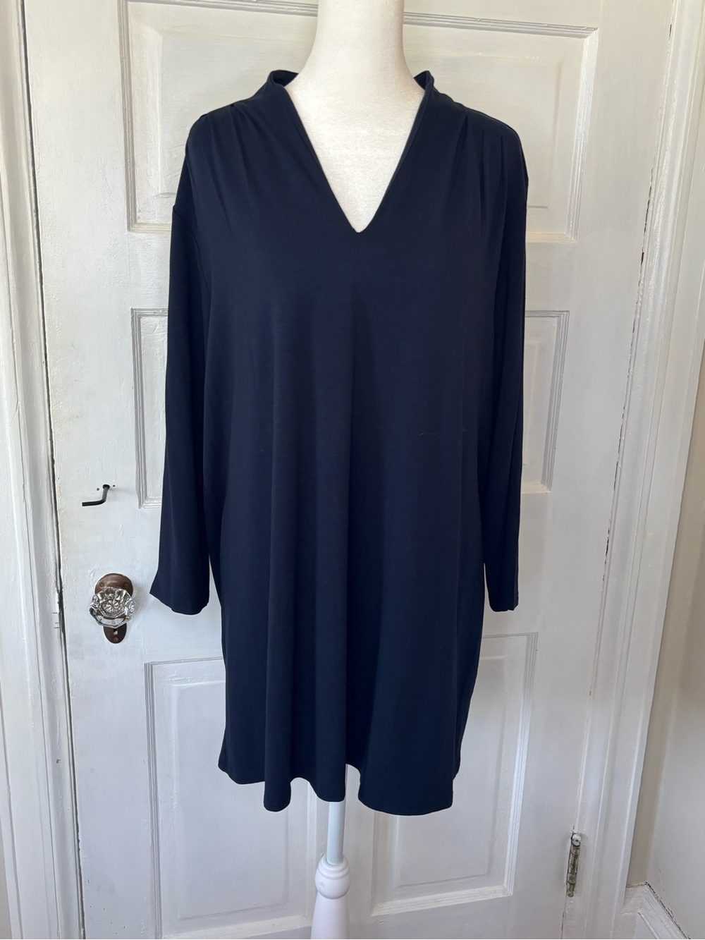 J.Jill Wearever Collection Navy V Neck 3/4 Sleeve Tunic